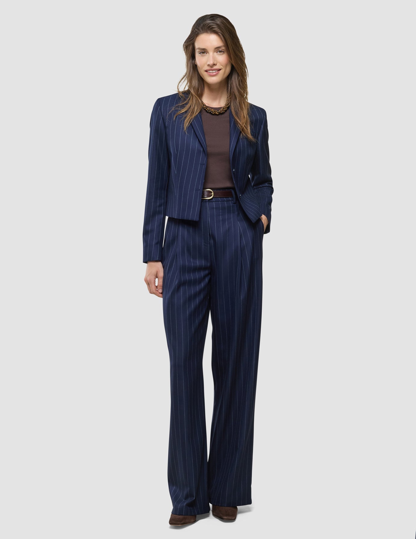 Women Raina Short Blazer Night Sky Pinstripe